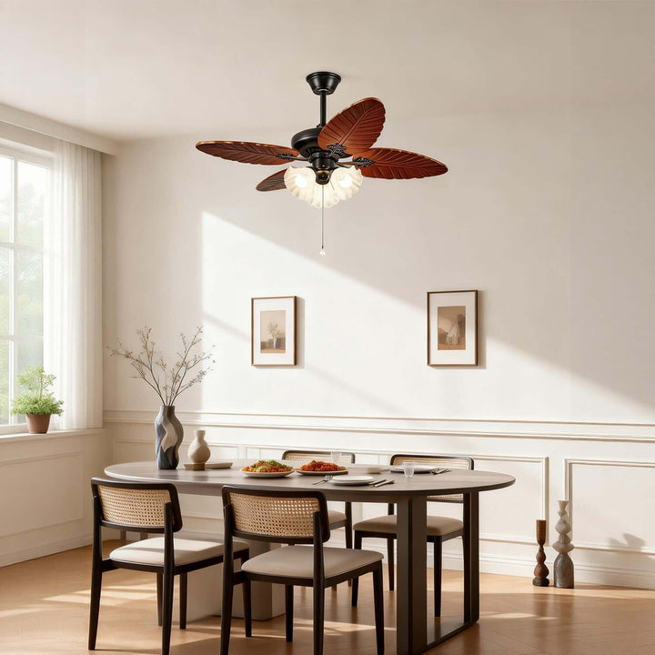 Prythe Ceiling Fan Light | French Retro Living Room Light