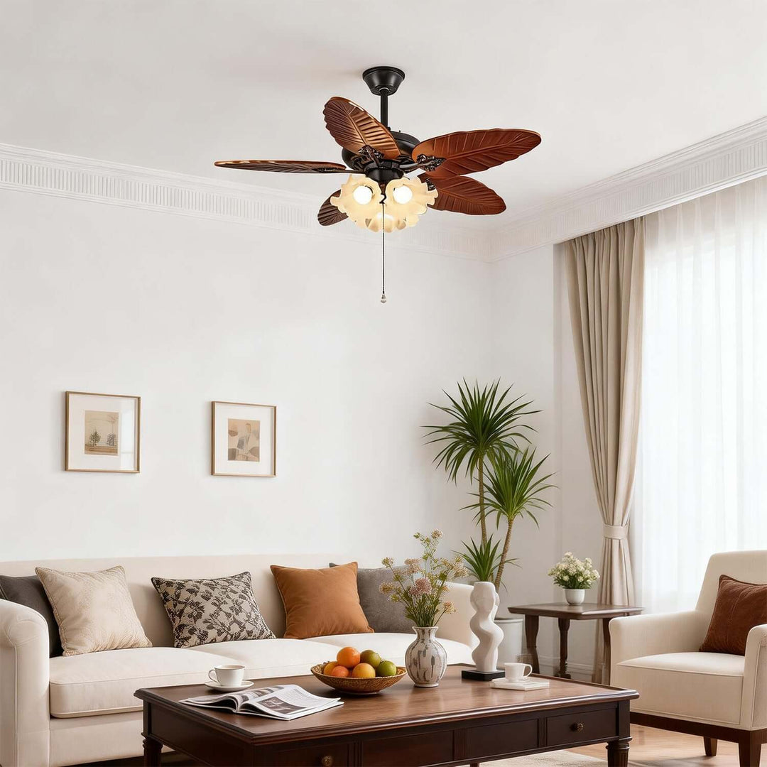 Prythe Ceiling Fan Light | French Retro Living Room Light