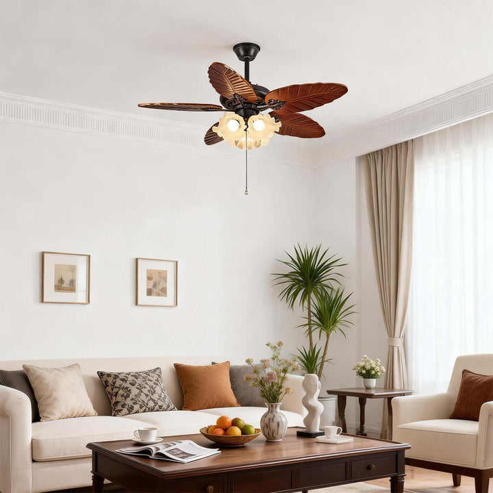 Prythe Ceiling Fan Light | French Retro Living Room Light
