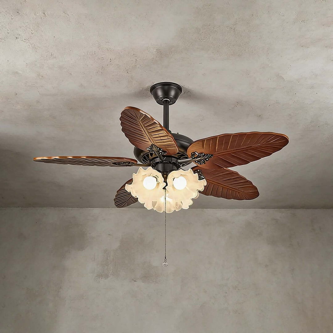 Prythe Ceiling Fan Light | French Retro Living Room Light