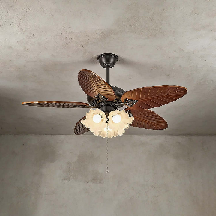 Prythe Ceiling Fan Light | French Retro Living Room Light