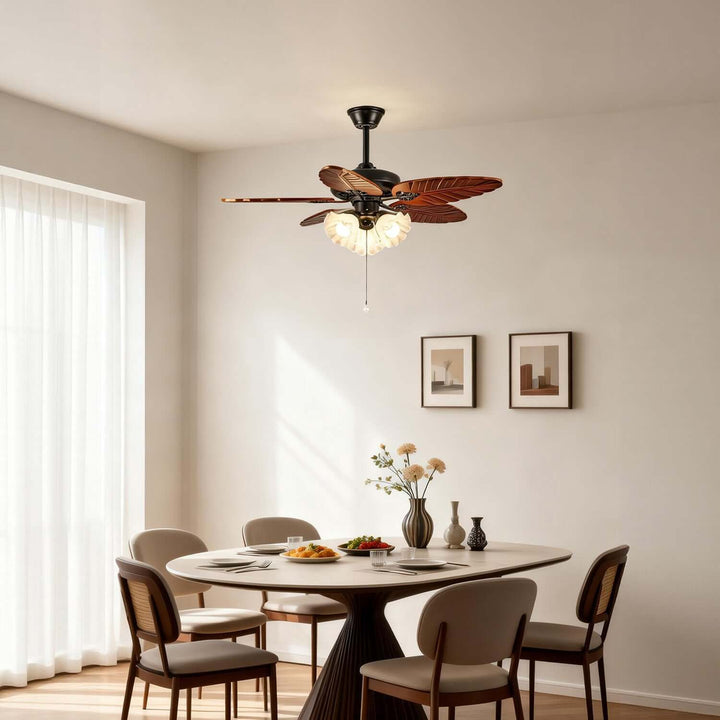Prythe Ceiling Fan Light | French Retro Living Room Light
