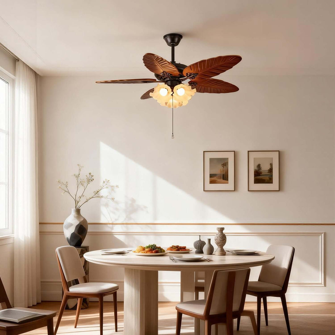 Prythe Ceiling Fan Light | French Retro Living Room Light