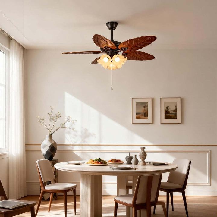 Prythe Ceiling Fan Light | French Retro Living Room Light