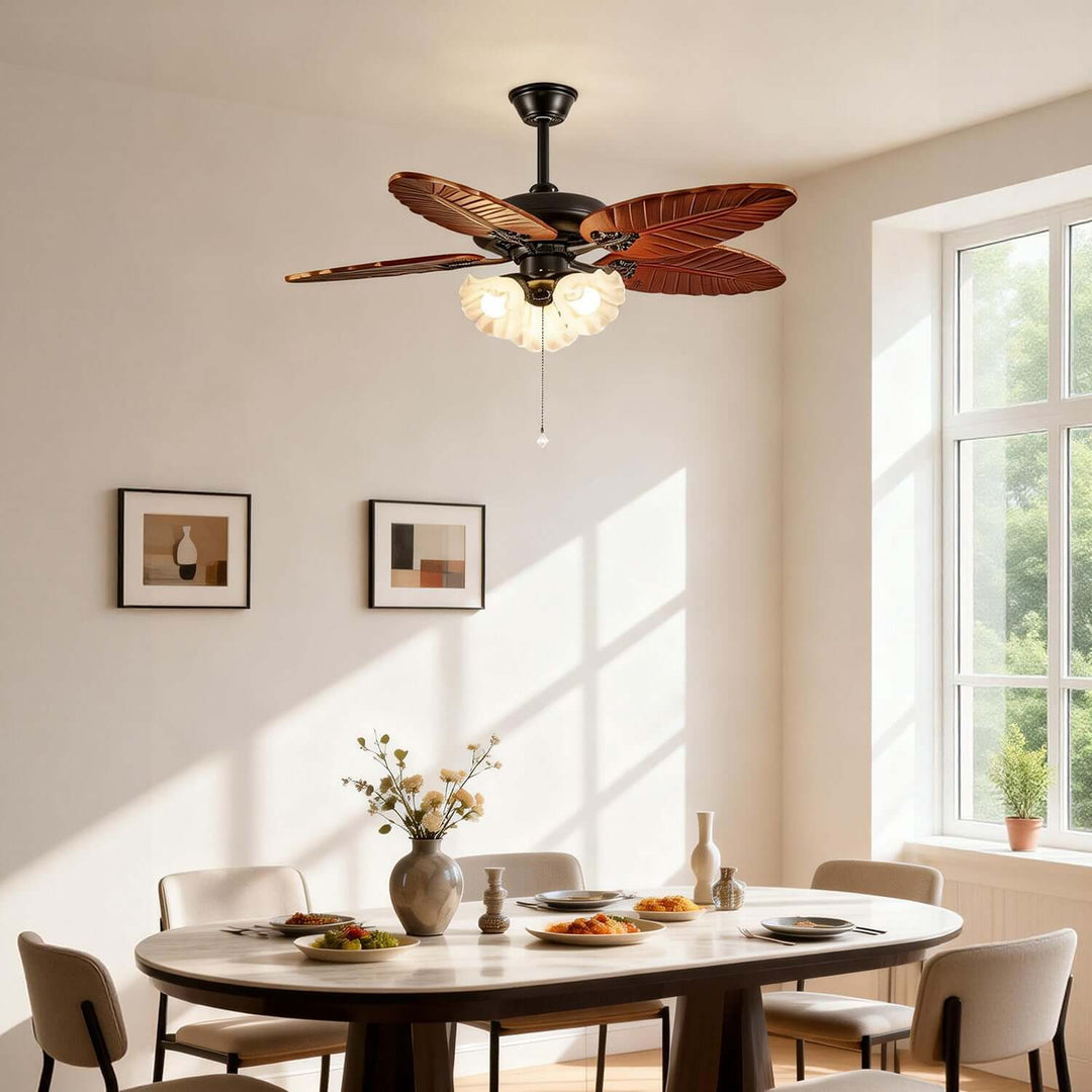 Prythe Ceiling Fan Light | French Retro Living Room Light
