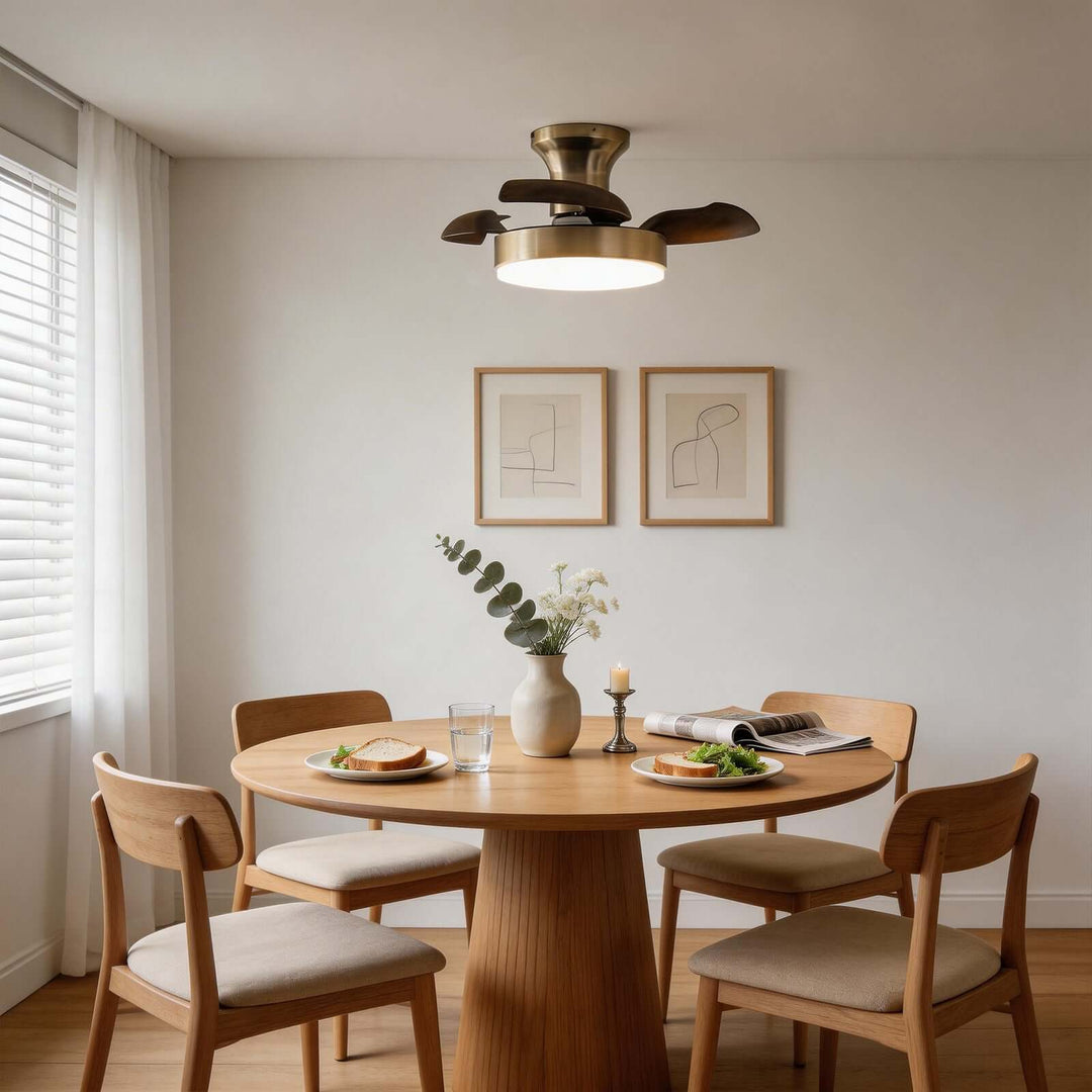 Pryva Ceiling Fan Light | Modern French ABS Dining Light