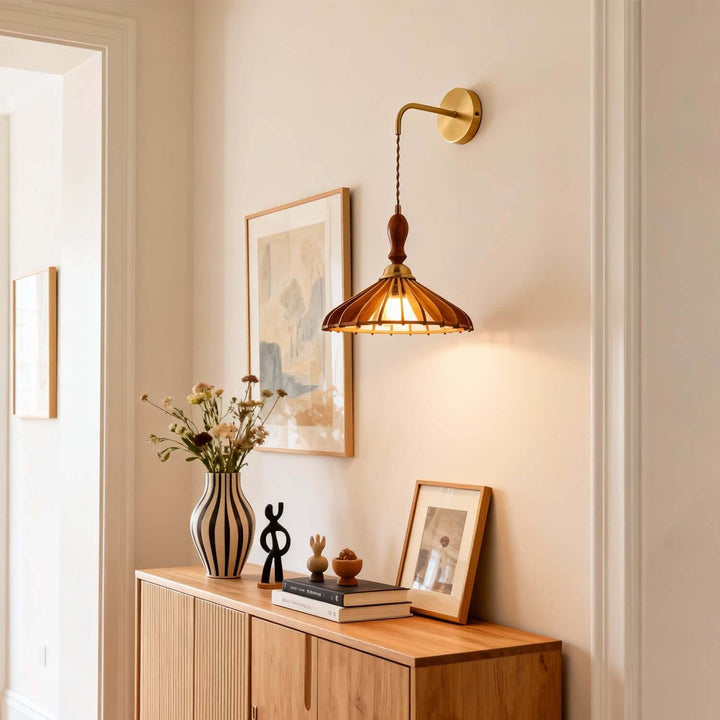 Qarelo Wall Light - Modern French Umbrella Wood Hallway