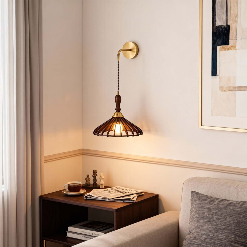 Qarelo Wall Light - Modern French Umbrella Wood Hallway