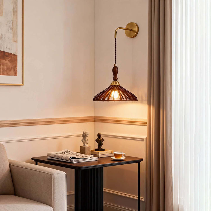 Qarelo Wall Light - Modern French Umbrella Wood Hallway