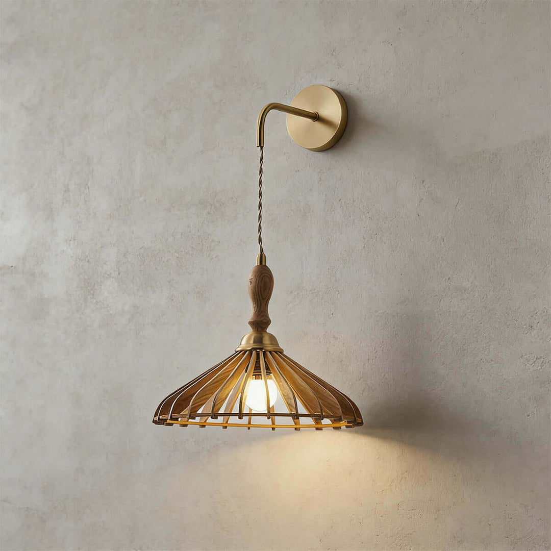 Qarelo Wall Light - Modern French Umbrella Wood Hallway