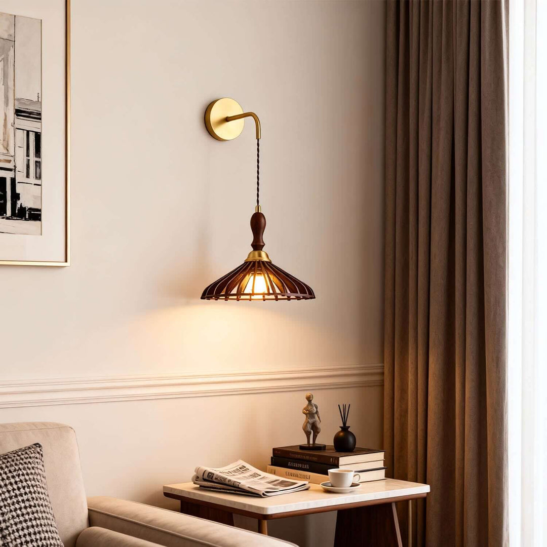 Qarelo Wall Light - Modern French Umbrella Wood Hallway