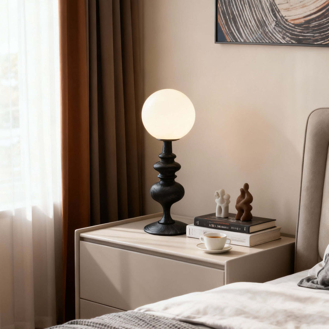 Qavory Table Lamp – French Country Milk Glass Bedside Lamp