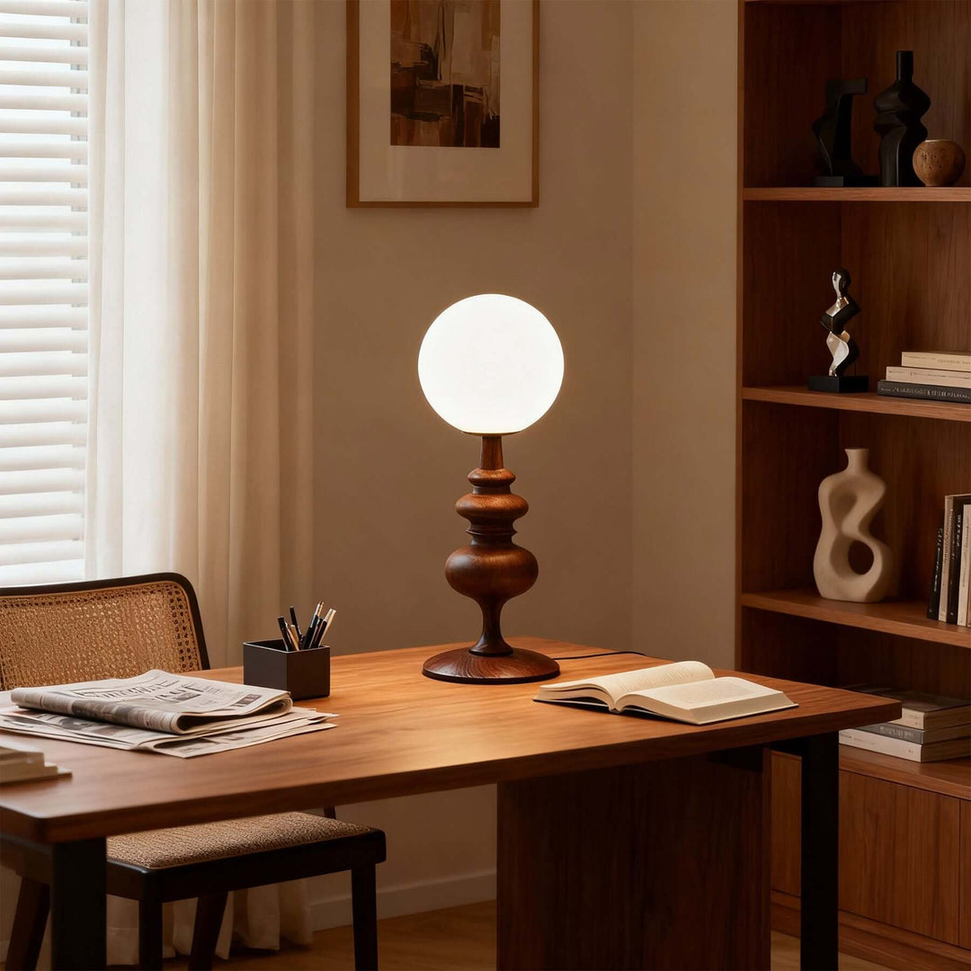 Qavory Table Lamp – French Country Milk Glass Bedside Lamp