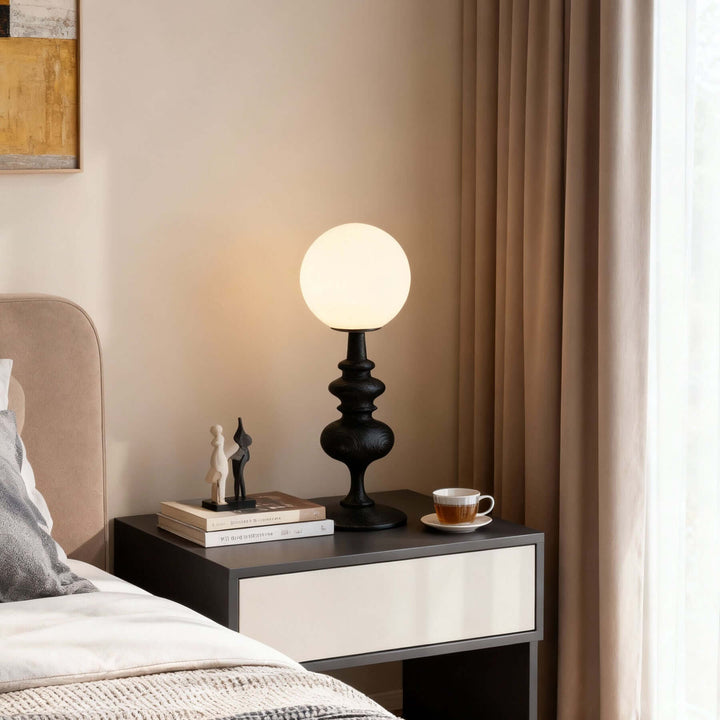 Qavory Table Lamp – French Country Milk Glass Bedside Lamp