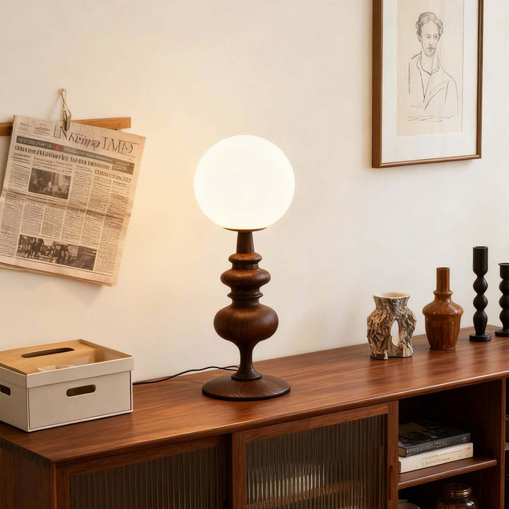 Qavory Table Lamp – French Country Milk Glass Bedside Lamp