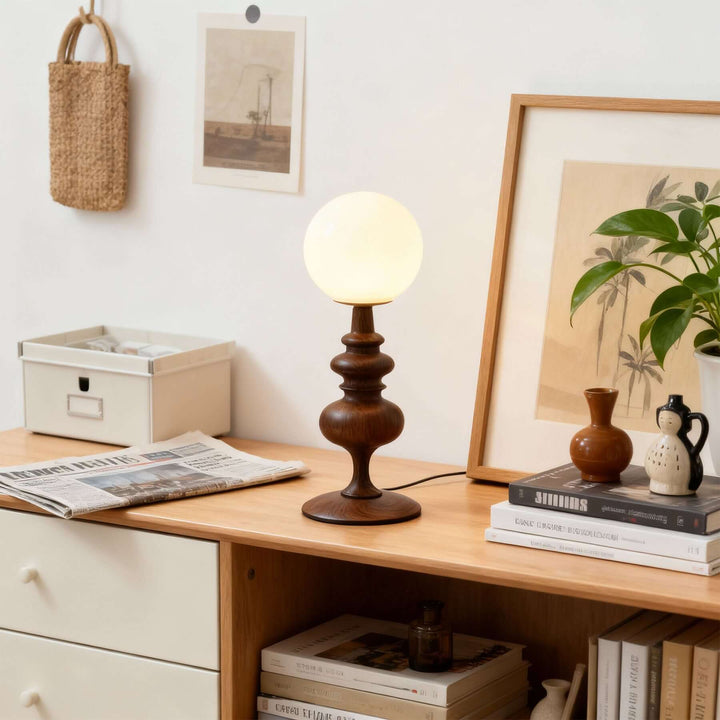 Qavory Table Lamp – French Country Milk Glass Bedside Lamp