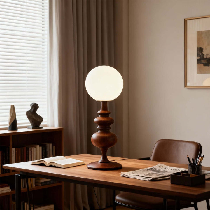 Qavory Table Lamp – French Country Milk Glass Bedside Lamp
