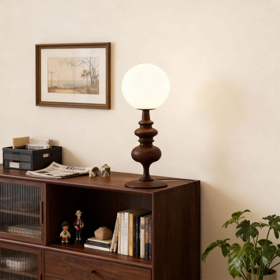Qavory Table Lamp – French Country Milk Glass Bedside Lamp