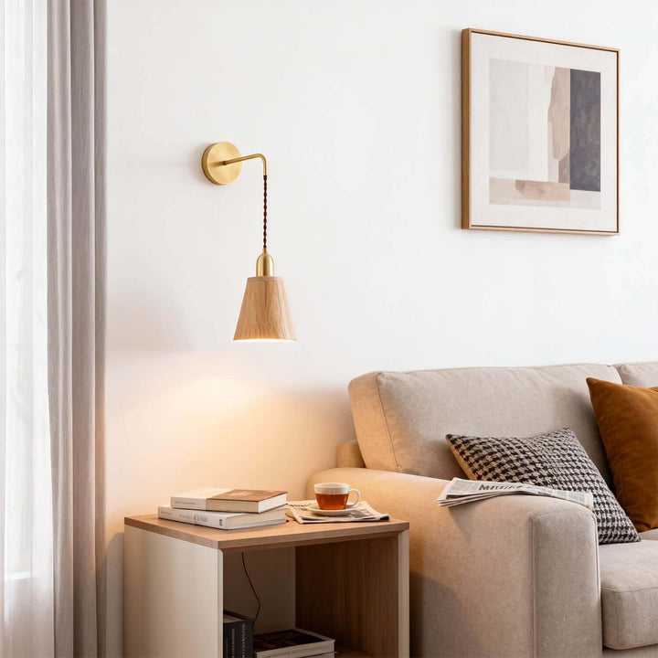 Qivora Wall Light - Modern Minimal Wood Bedside Decor