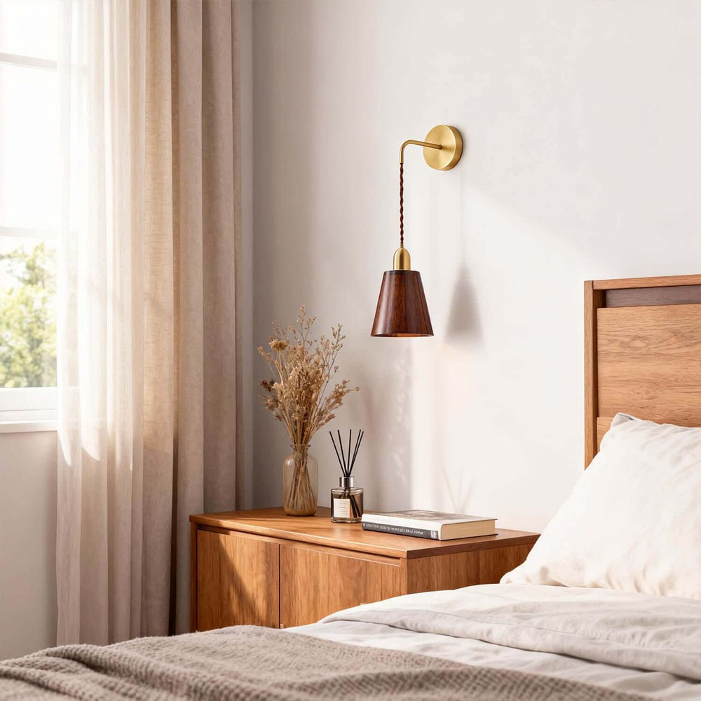 Qivora Wall Light - Modern Minimal Wood Bedside Decor