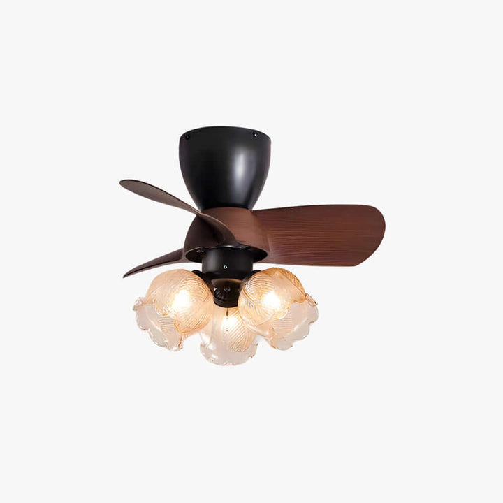 Qobex Ceiling Fan Light - Vintage Art Glass Bedroom Light