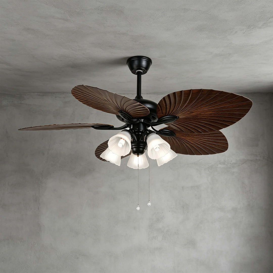 Quilix Ceiling Fan Light | Scandinavian Glass Dining Room Light