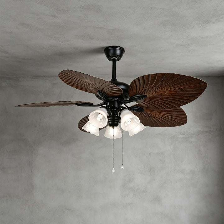 Quilix Ceiling Fan Light | Scandinavian Glass Dining Room Light