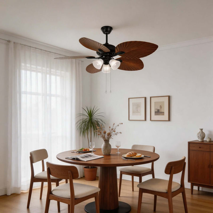 Quilix Ceiling Fan Light | Scandinavian Glass Dining Room Light