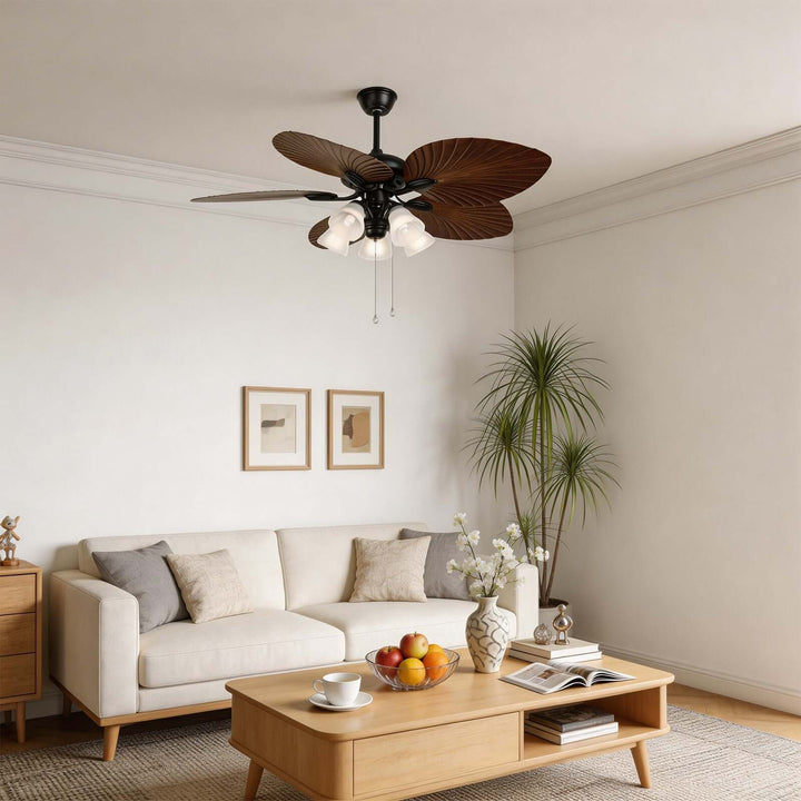 Quilix Ceiling Fan Light | Scandinavian Glass Dining Room Light