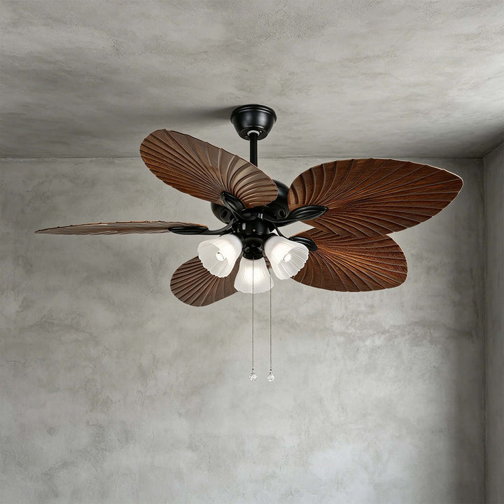 Quilix Ceiling Fan Light | Scandinavian Glass Dining Room Light