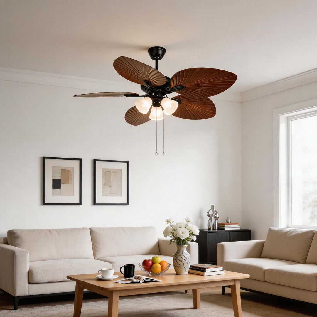 Quilix Ceiling Fan Light | Scandinavian Glass Dining Room Light
