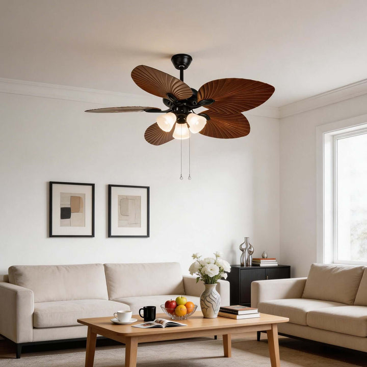 Quilix Ceiling Fan Light | Scandinavian Glass Dining Room Light