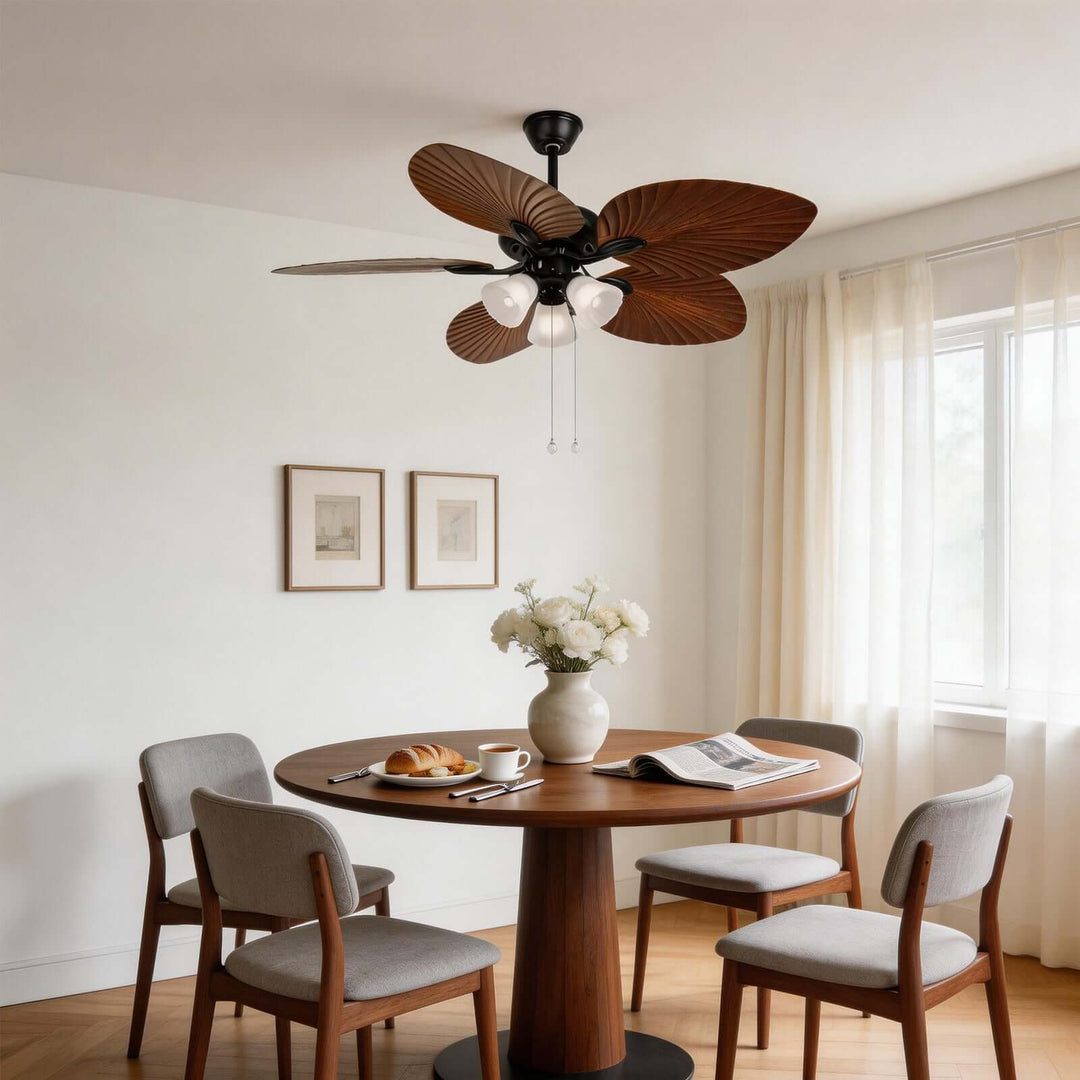 Quilix Ceiling Fan Light | Scandinavian Glass Dining Room Light