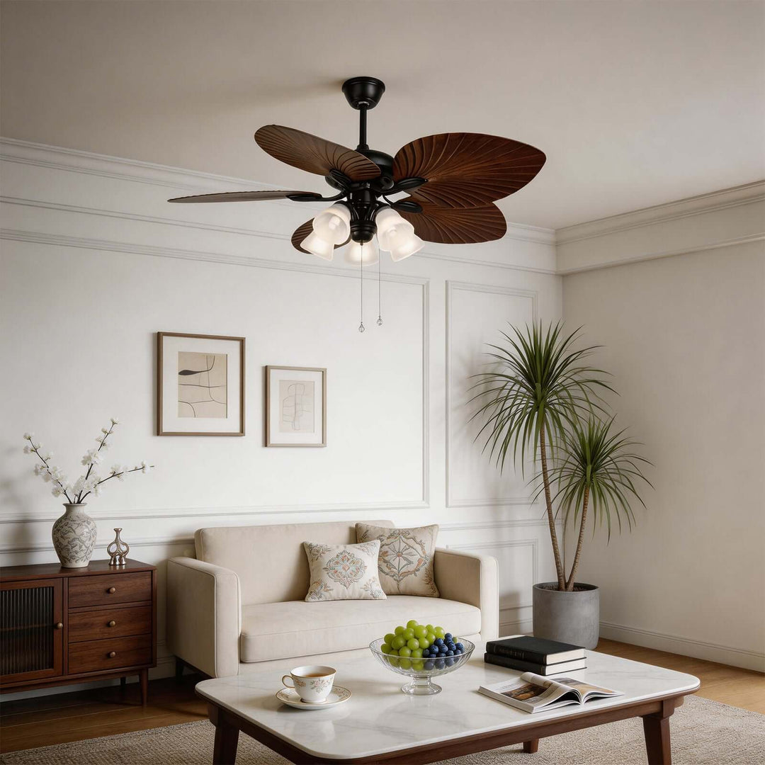 Quilix Ceiling Fan Light | Scandinavian Glass Dining Room Light