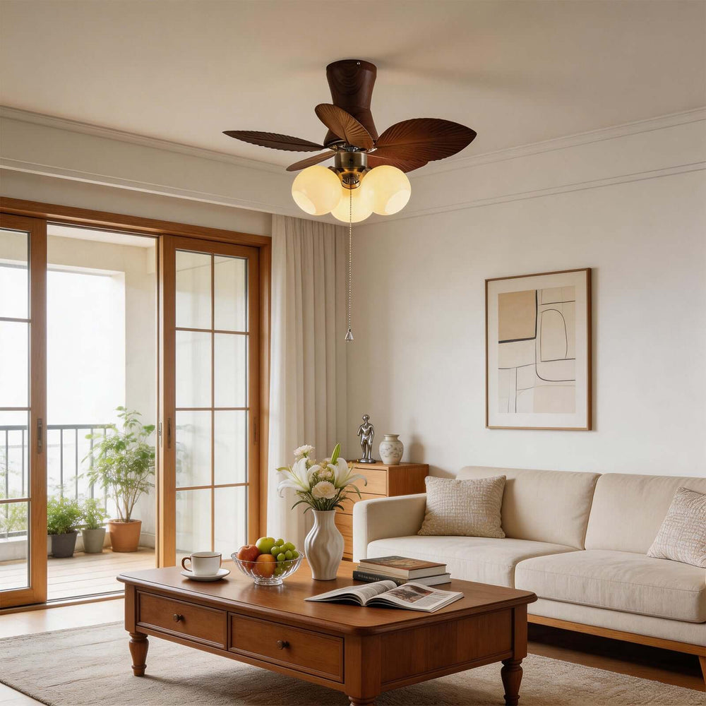 Quorth Ceiling Fan Light - Vintage ABS Banana Leaf Light