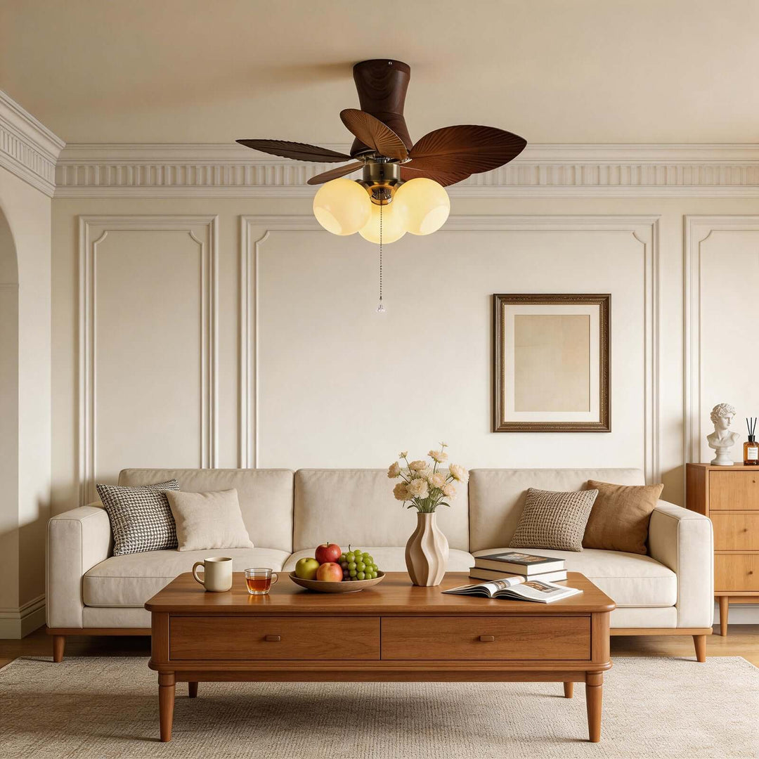 Quorth Ceiling Fan Light - Vintage ABS Banana Leaf Light