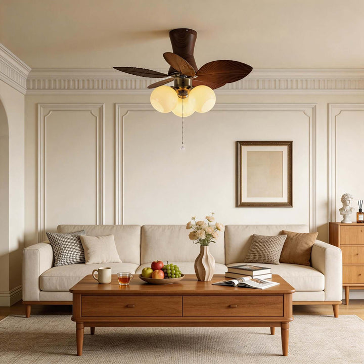 Quorth Ceiling Fan Light - Vintage ABS Banana Leaf Light
