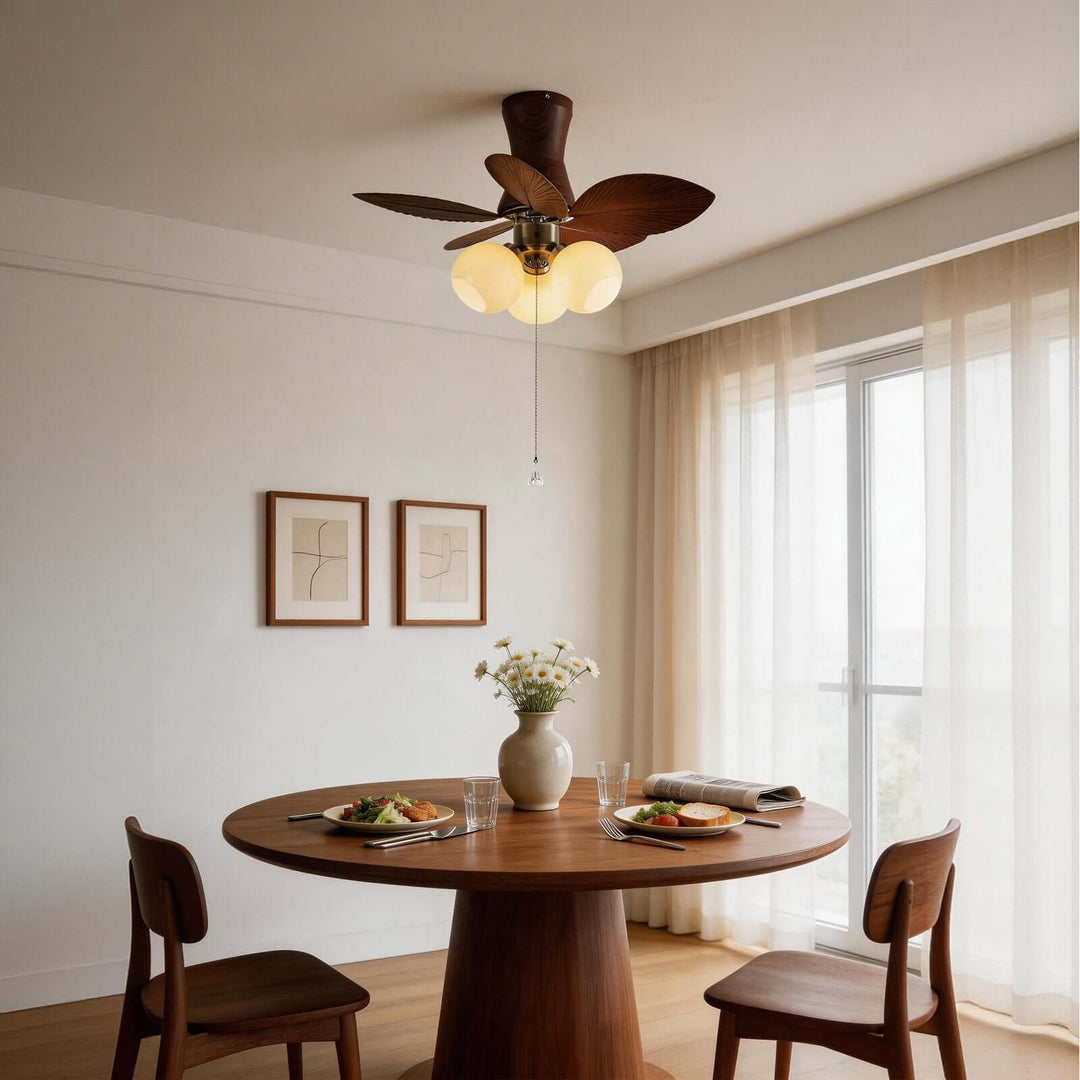 Quorth Ceiling Fan Light - Vintage ABS Banana Leaf Light
