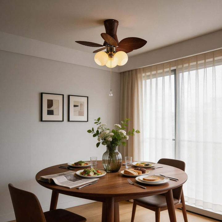 Quorth Ceiling Fan Light - Vintage ABS Banana Leaf Light