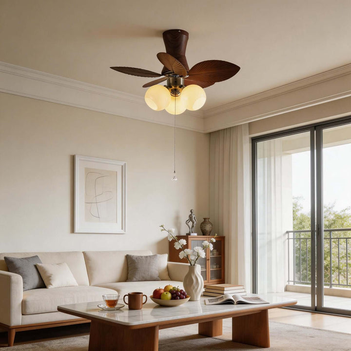 Quorth Ceiling Fan Light - Vintage ABS Banana Leaf Light
