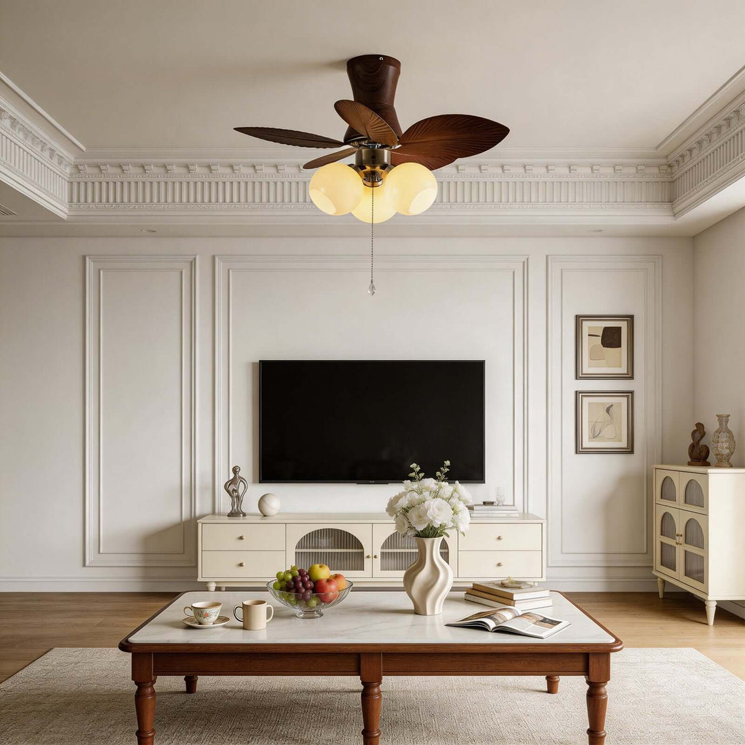 Quorth Ceiling Fan Light - Vintage ABS Banana Leaf Light