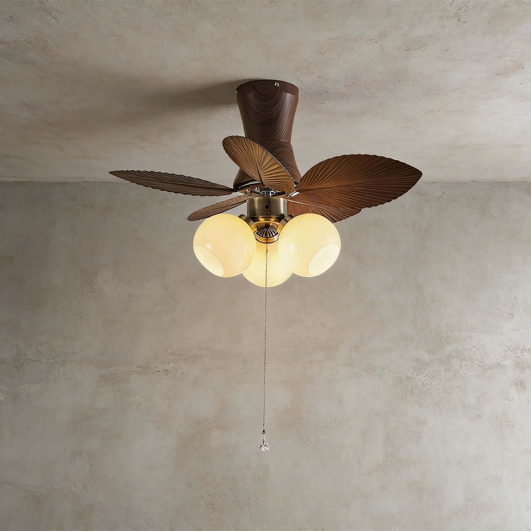 Quorth Ceiling Fan Light - Vintage ABS Banana Leaf Light