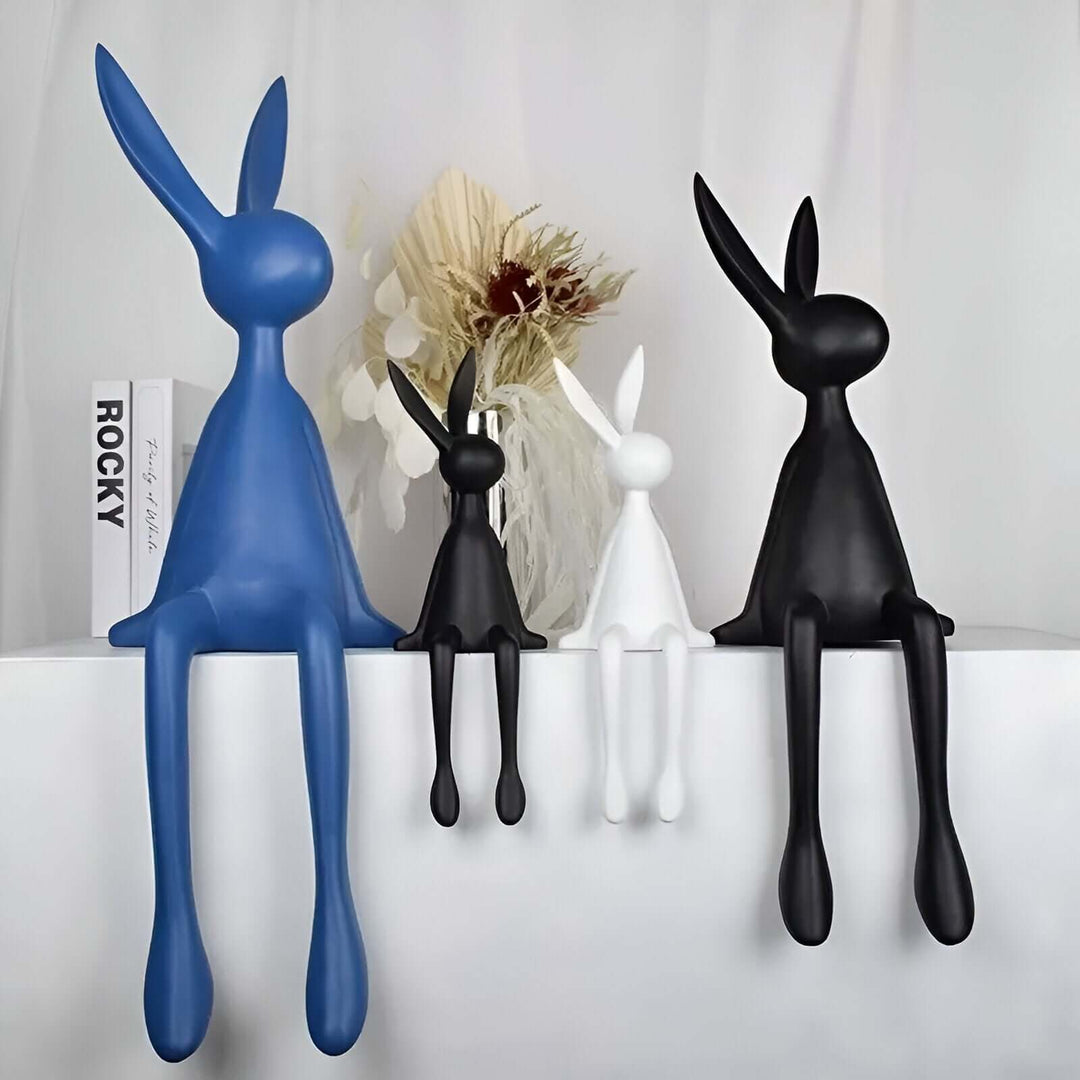 Rabbit Resin Sculpture – Creative Cartoon Rabbit Desktop Ornament