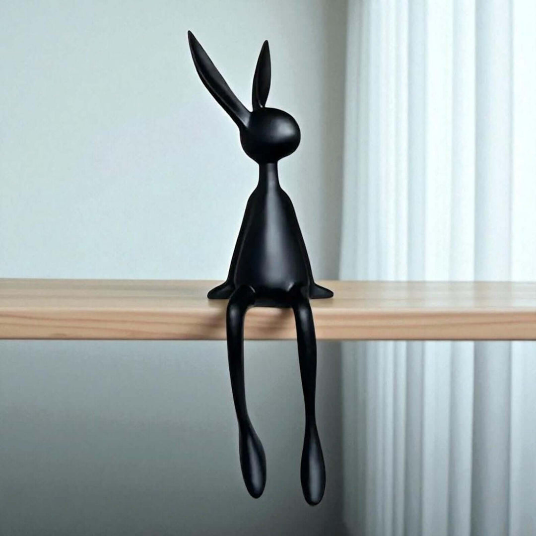 Rabbit Resin Sculpture – Creative Cartoon Rabbit Desktop Ornament