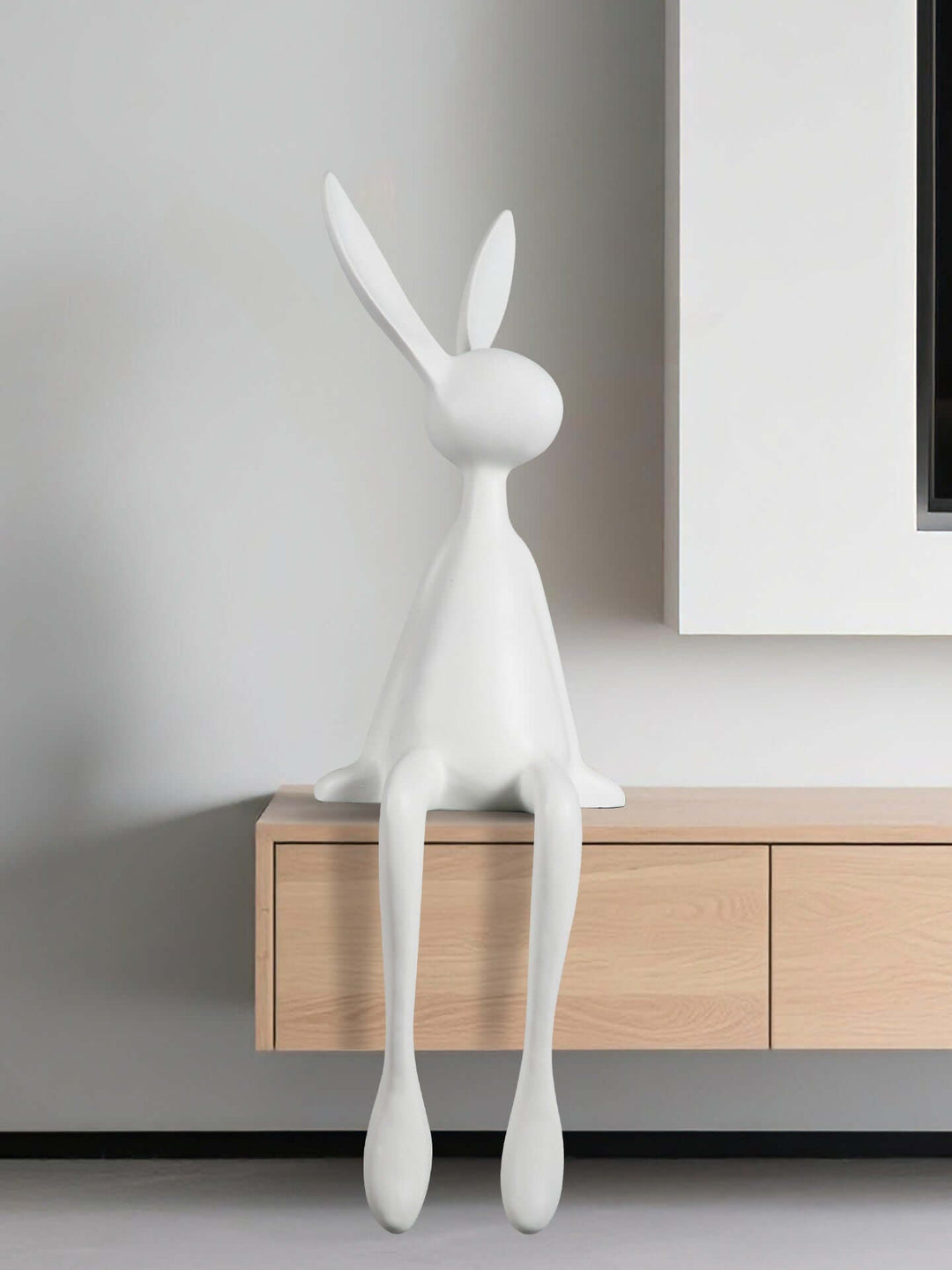 Rabbit Resin Sculpture – Creative Cartoon Rabbit Desktop Ornament
