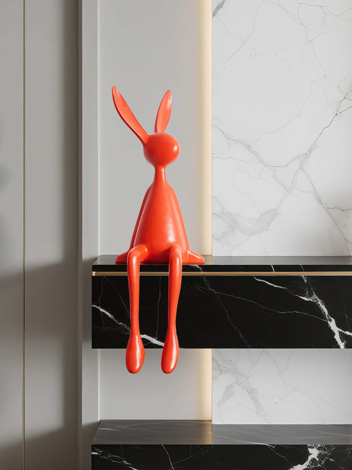 Rabbit Resin Sculpture – Creative Cartoon Rabbit Desktop Ornament