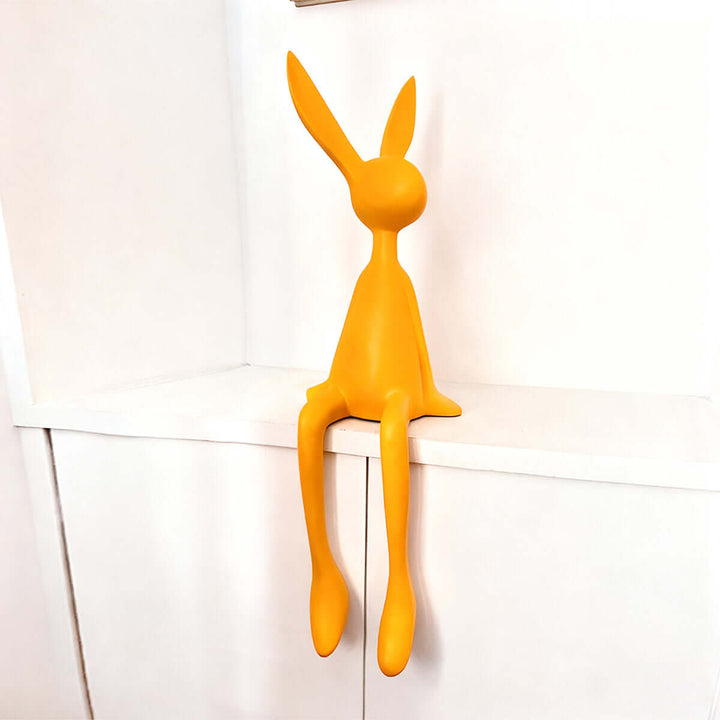 Rabbit Resin Sculpture – Creative Cartoon Rabbit Desktop Ornament