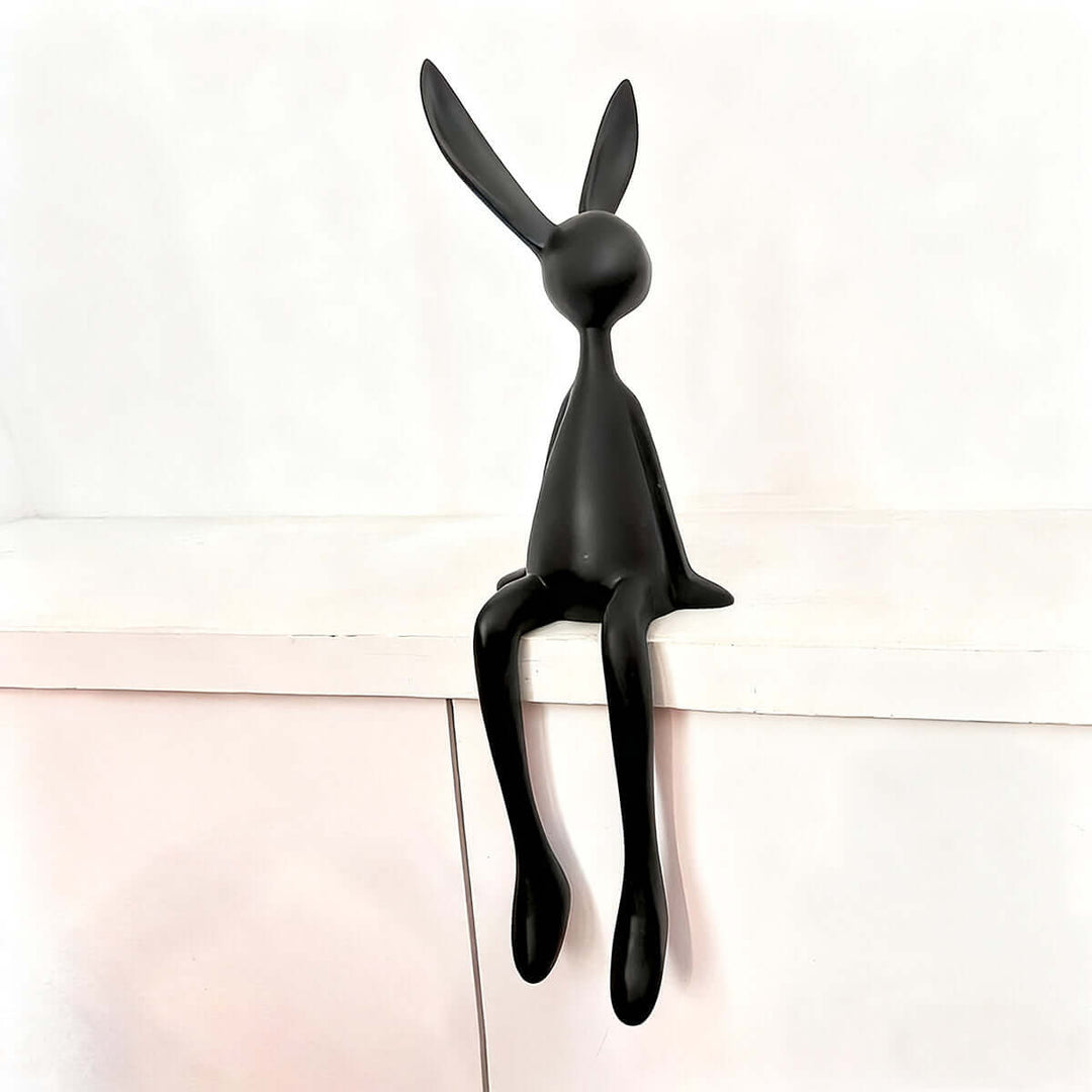 Rabbit Resin Sculpture – Creative Cartoon Rabbit Desktop Ornament