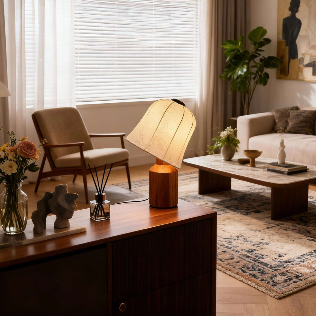Ralevo Table Lamp - Vintage French Fabric Bedside Light