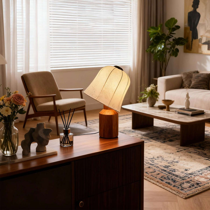 Ralevo Table Lamp - Vintage French Fabric Bedside Light